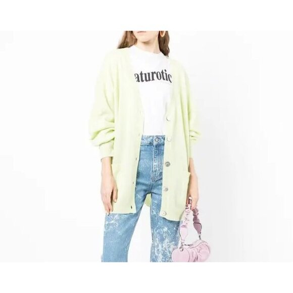 Crush Cashmere Cashmere Cardigan Size 1 Button Front Canggu Fine-Knit Pockets - Picture 1 of 14